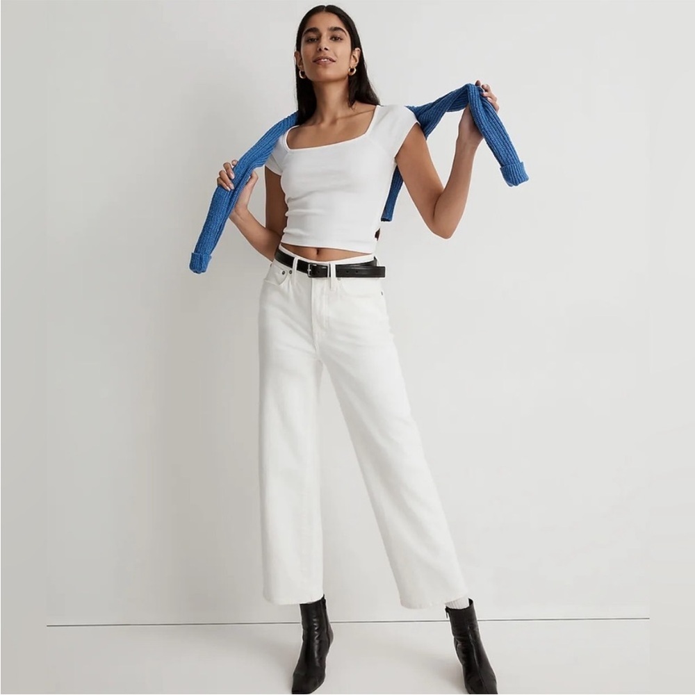 Madewell Petite The Perfect Vintage Wide Leg Crop High-Waisted Jeans Size 31P